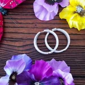 Large hoop silver earrings